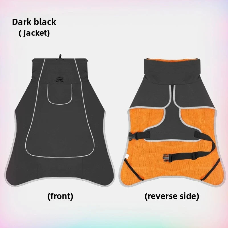 Waterproof outdoor jacket for large dogs