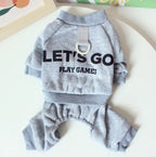 Lets go play games soft cotton jumpsuit for small dogs