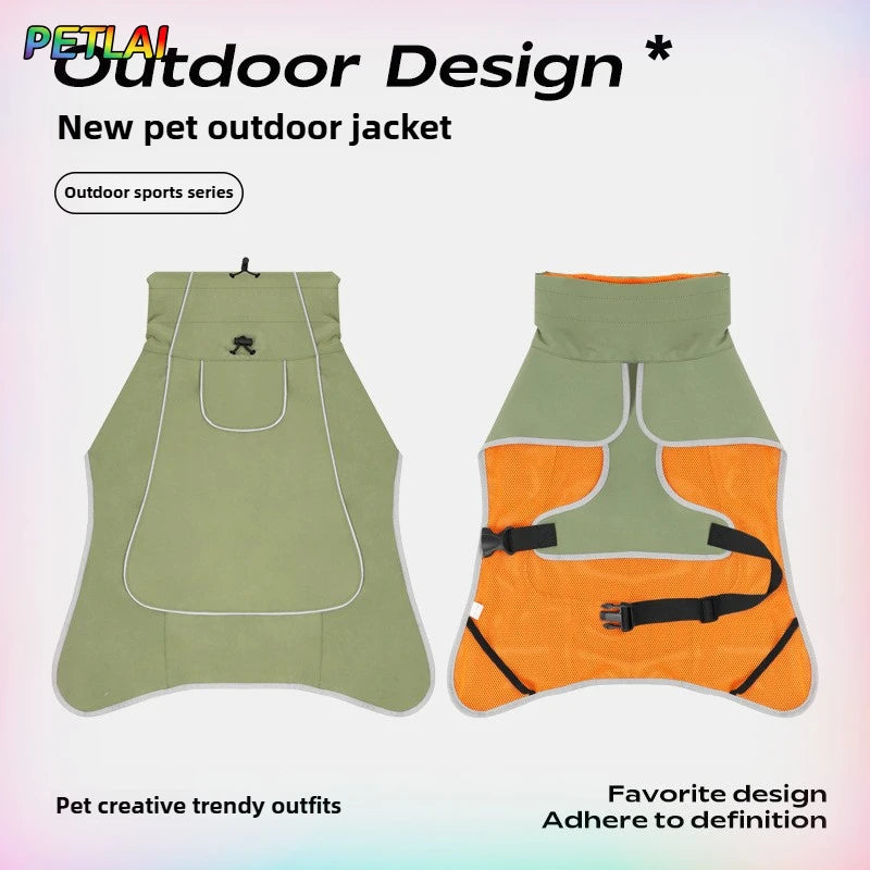 Waterproof outdoor jacket for large dogs
