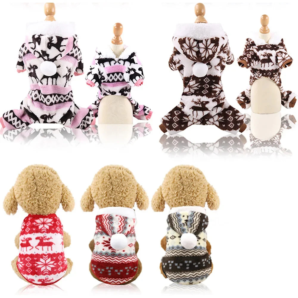 Warm Christmas onesie for small and medium dogs