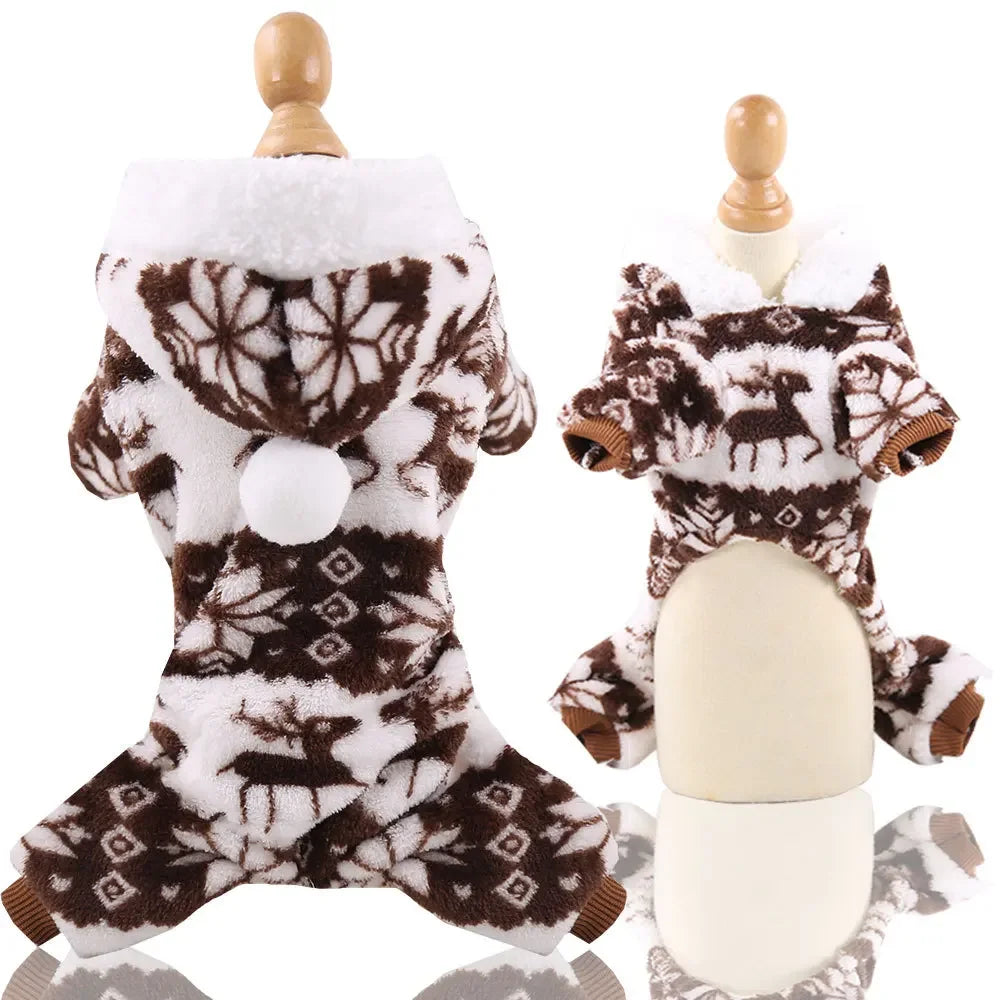 Warm Christmas onesie for small and medium dogs