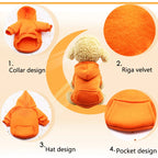 Warm colorful hoodie for small dogs