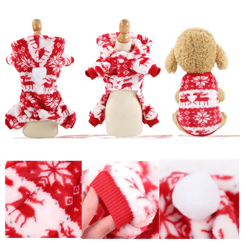 Warm Christmas onesie for small and medium dogs