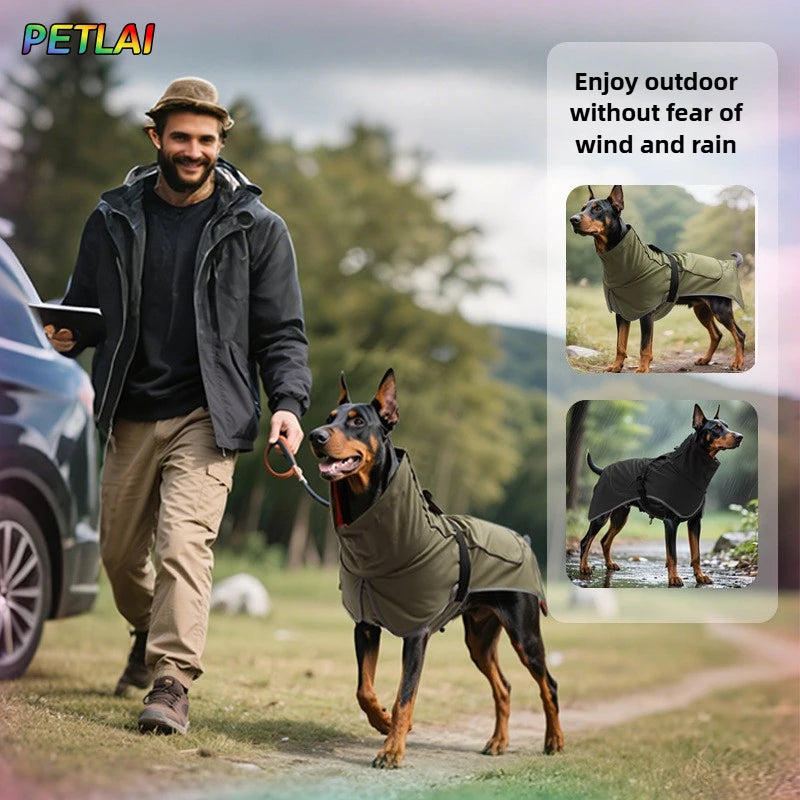 Waterproof outdoor jacket for large dogs